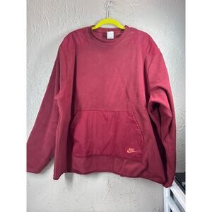 Nike Sportswear Fleece Sweatshirt Crewneck Polar Burgundy Men DD4854-677 Size XL